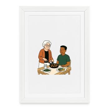Grandma Karin with her grandson - Framed poster (27 × 37 cm) - white - Front