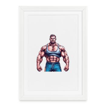 SSW13 Muscle Man2 - Framed poster (27 × 37 cm) - white - Front