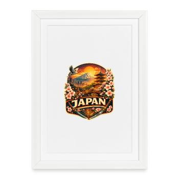 Japan Sunset Lantern Badge - Framed poster (27 × 37 cm) - white - Front