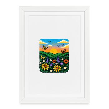 Summer Meadow - Framed poster (27 × 37 cm) - white - Front