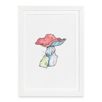 Lucky charm lucky guy with cute frog - Framed poster (27 × 37 cm) - white - Front