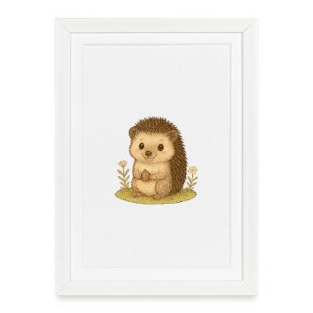 Nordic Forest - Porcupine - Framed poster (27 × 37 cm) - white - Front