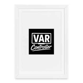 VAR Controller Retro Logo - Framed poster (27 × 37 cm) - white - Front