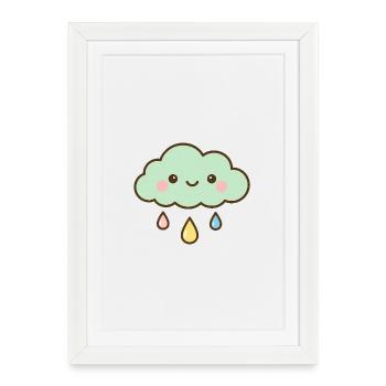 Cute cloud - Framed poster (27 × 37 cm) - white - Front