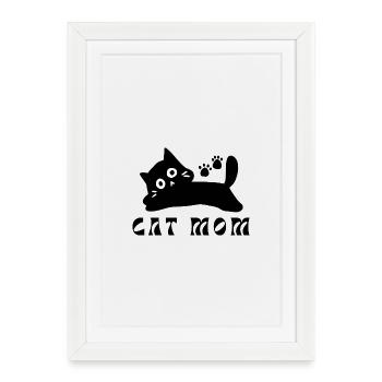Minimalist Cats Face - Framed poster (27 × 37 cm) - white - Front