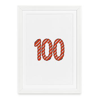 100. 100 YEARS. 100th ANNIVERSARY. 100 BIRTHDAY - Framed poster (27 × 37 cm) - white - Front
