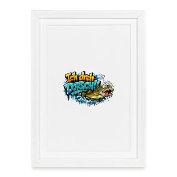I Shoot Cod Graffiti Fish - Framed poster (27 × 37 cm) - white - Front