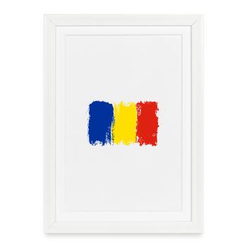 Vivid French Flag Abstract - Framed poster (27 × 37 cm) - white - Front