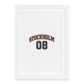 Stockholm 08 Varsity Edition - Framed poster (27 × 37 cm) - white - Front