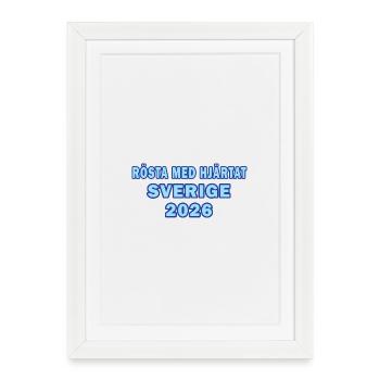 Votez avec votre cœur Suède 2026 - Affiche encadrée (27 × 37 cm) - blanc - Devant