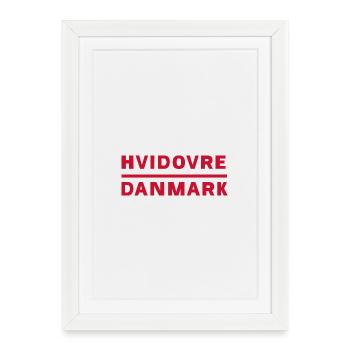 Hvidovre Danemark typographie rouge - Affiche encadrée (27 × 37 cm) - blanc - Devant