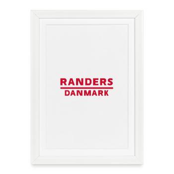 Randers Denmark Typographie rouge gras - Affiche encadrée (27 × 37 cm) - blanc - Devant