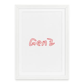 GenZ Graffiti Red - Affiche encadrée (27 × 37 cm) - blanc - Devant