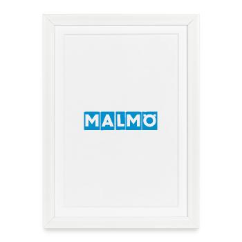 Malmö – Conception de texte bleu - Affiche encadrée (27 × 37 cm) - blanc - Devant