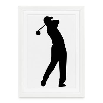 golf - Affiche encadrée (27 × 37 cm) - blanc - Devant
