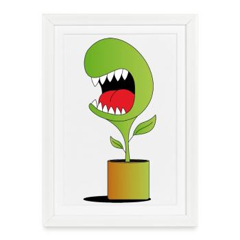Plant - Framed poster (27 × 37 cm) - white - Front