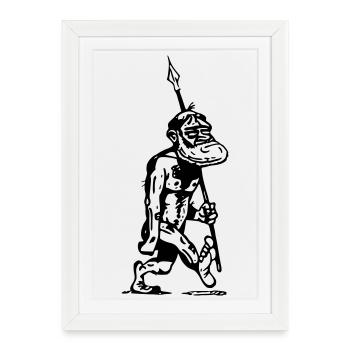 cave man Ancestor Great ape Evolution - Framed poster (27 × 37 cm) - white - Front