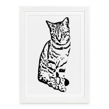 Cat Kitten Tiger Cat Cat Shirt Gift - Framed poster (27 × 37 cm) - white - Front