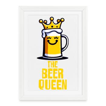 La reine de la bière - Affiche encadrée (27 × 37 cm) - blanc - Devant