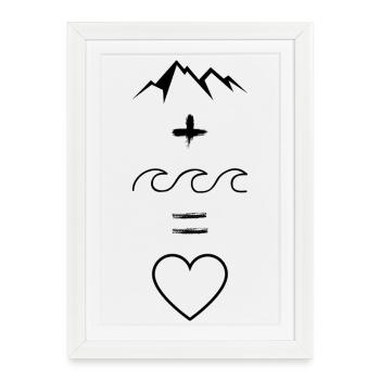 Mountain and sea love - Framed poster (27 × 37 cm) - white - Front