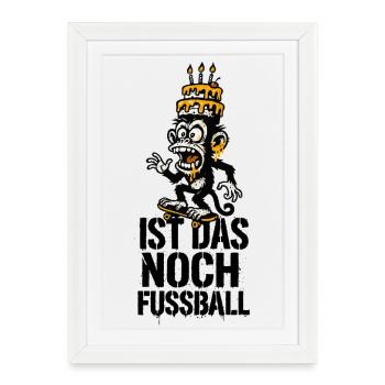 Wild Monkey with Birthday Cake - Framed poster (27 × 37 cm) - white - Front