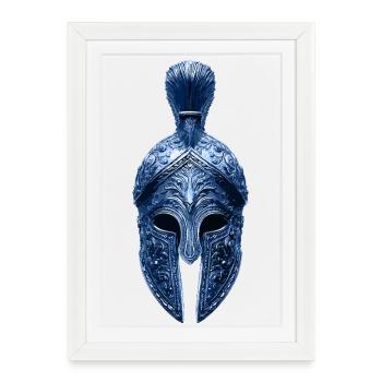 Spartan Helmet Warrior - Framed poster (27 × 37 cm) - white - Front