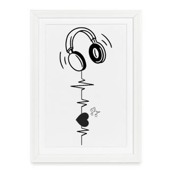 Heartbeat Music - Framed poster (27 × 37 cm) - white - Front
