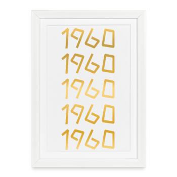 1960 - Affiche encadrée (27 × 37 cm) - blanc - Devant
