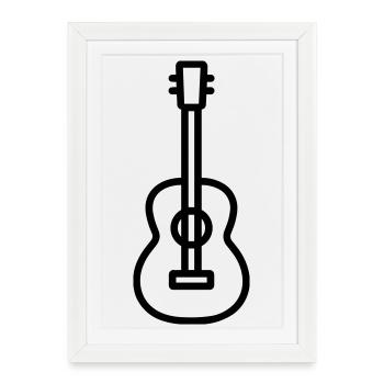 guitar - Framed poster (27 × 37 cm) - white - Front