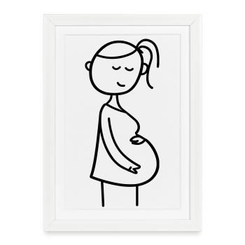 femme enceinte - Affiche encadrée (27 × 37 cm) - blanc - Devant