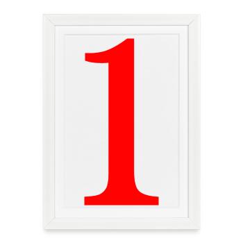 1. 1 AN. 1er ANNIVERSAIRE. ANNIVERSAIRE 1 AN - Affiche encadrée (27 × 37 cm) - blanc - Devant
