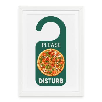 Please Pizza Disturb Funny Pizza Shirt - Framed poster (27 × 37 cm) - white - Front