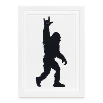 Dark Yeti Silhouette Rocker Metal Rock - Affiche encadrée (27 × 37 cm) - blanc - Devant
