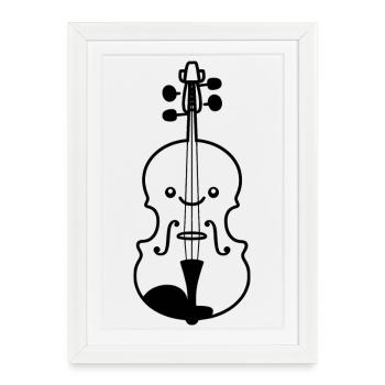 Fiddle Cartoon Style - Framed poster (27 × 37 cm) - white - Front