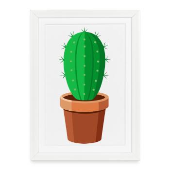 cactus - Framed poster (27 × 37 cm) - white - Front