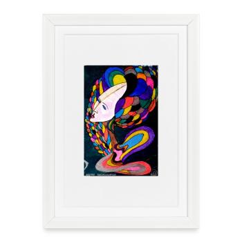 Brightly Colored Mystical Portrait - Framed poster (27 × 37 cm) - white - Front