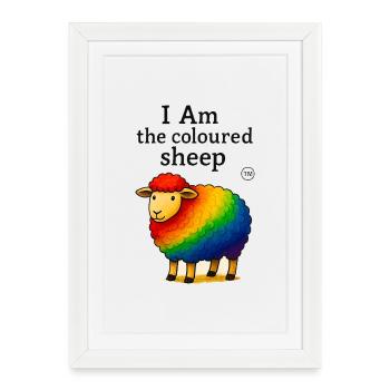 Rainbow Sheep of Colorful Pride - Framed poster (27 × 37 cm) - white - Front