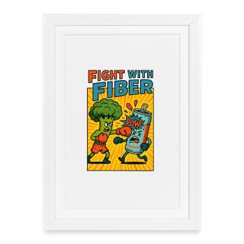 Le puissant brocoli contre la menace du soda - Affiche encadrée (27 × 37 cm) - blanc - Devant
