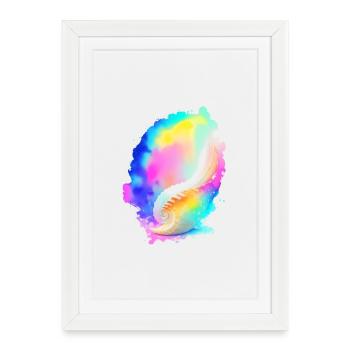 Coquille - Affiche encadrée (27 × 37 cm) - blanc - Devant