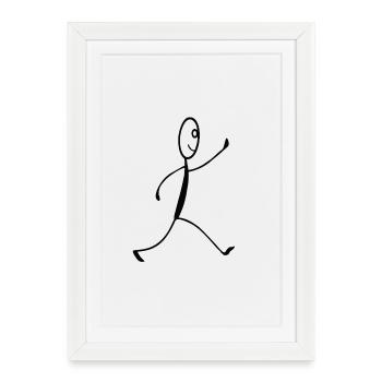 Figure en course - Affiche encadrée (27 × 37 cm) - blanc - Devant