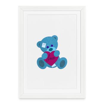 Ourson amoureux - Affiche encadrée (27 × 37 cm) - blanc - Devant