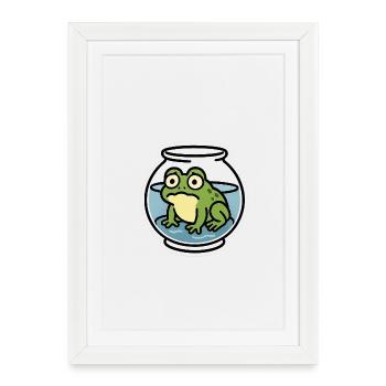 Frog in a Bowl - Framed poster (27 × 37 cm) - white - Front