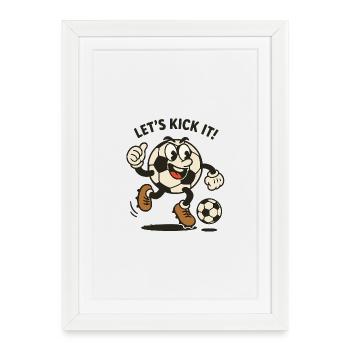 Caractère de football joyeux - Affiche encadrée (27 × 37 cm) - blanc - Devant