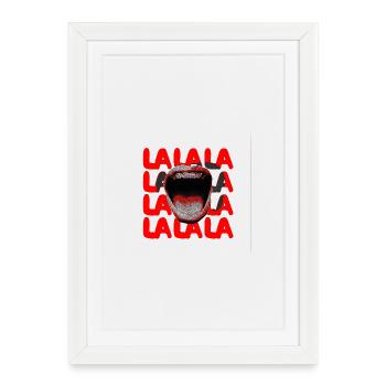 LALA Scream Typography - Framed poster (27 × 37 cm) - white - Front