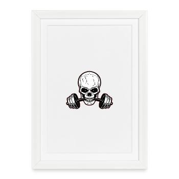 Calavera Fitness Motivation - Affiche encadrée (27 × 37 cm) - blanc - Devant