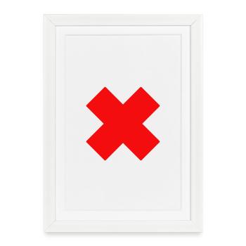 X Croix Rouge Je Fais Mon Truc Croyez Que L'amour - Affiche encadrée (27 × 37 cm) - blanc - Devant