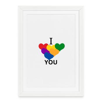 LOVE YOU 1 - Framed poster (27 × 37 cm) - white - Front