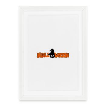 halloween typography t shirt - Affiche encadrée (27 × 37 cm) - blanc - Devant