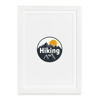 Adventurous mountain hiking design - Framed poster (27 × 37 cm) - white - Front