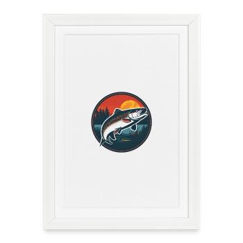 Fish in natural design - Framed poster (27 × 37 cm) - white - Front